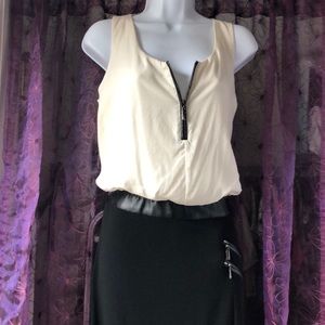 Blouson color block maxi dress